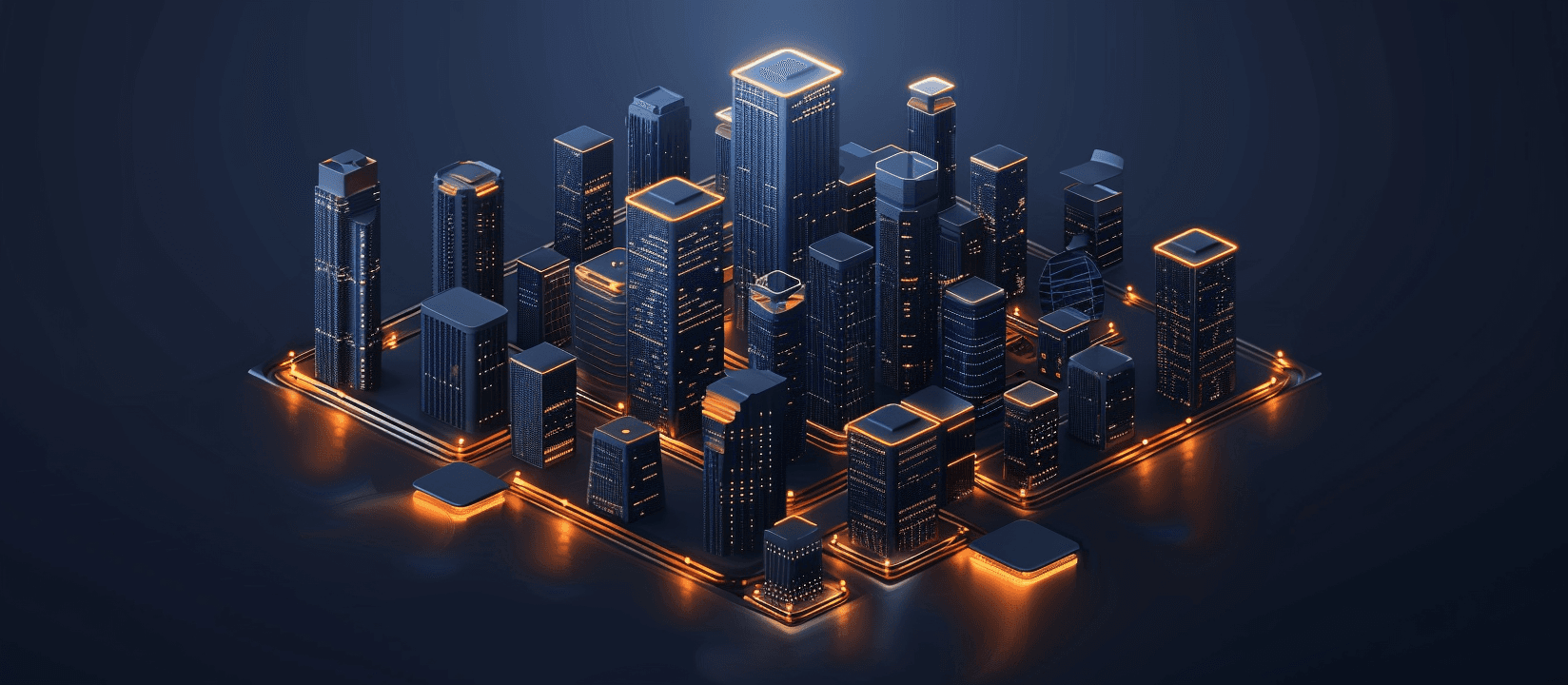 Tech companies cityscape